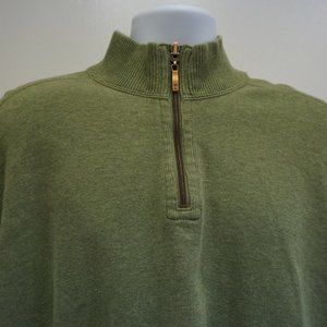 Tommy Bahama 1/4 zip Long Sleeve Pull Over Shirt Green Cotton XL X-Large
